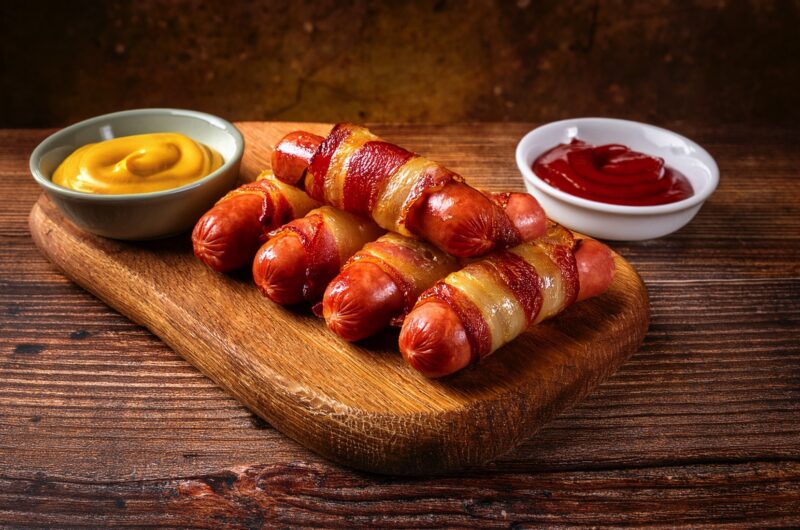 Parówki w boczku i serze z Air Fryer 2 Parówki w boczku z Air Fryer