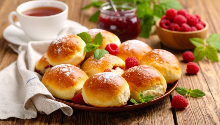 Bułeczki drożdżowe z&nbsp;dżemem malinowym z&nbsp;Air Fryer