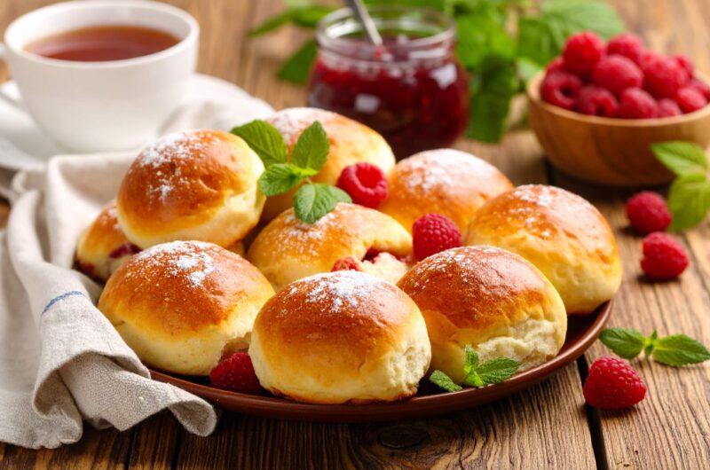 Bułeczki drożdżowe z dżemem malinowym z Air Fryer