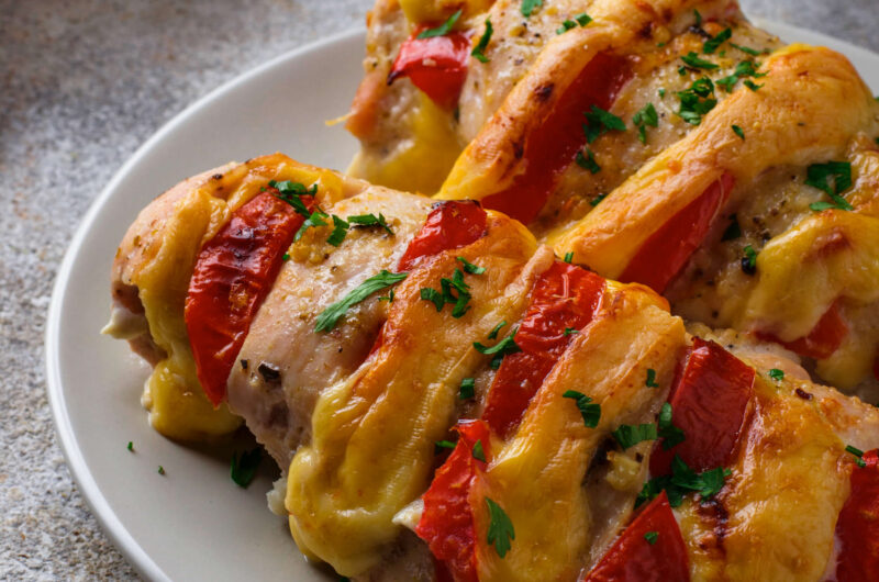 Filet z kurczaka z pomidorem i serem z Air Fryer