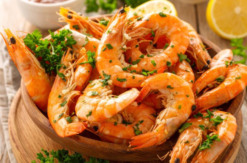 Krewetki w pancerzach z Air Fryer 2 Krewetki z czosnkiem z Air Fryer