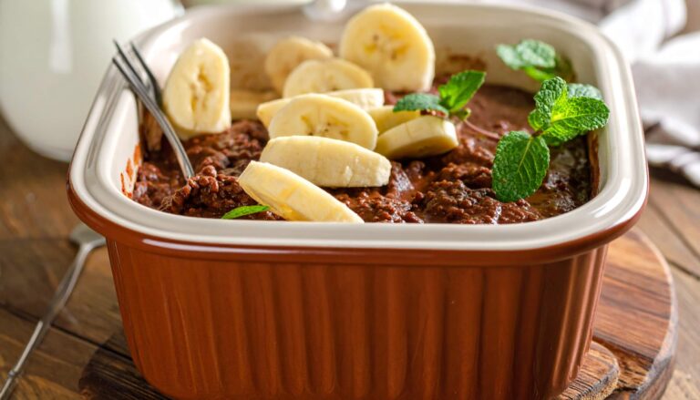 Pieczona owsianka czekoladowa z&nbsp;bananem z&nbsp;Air Fryer