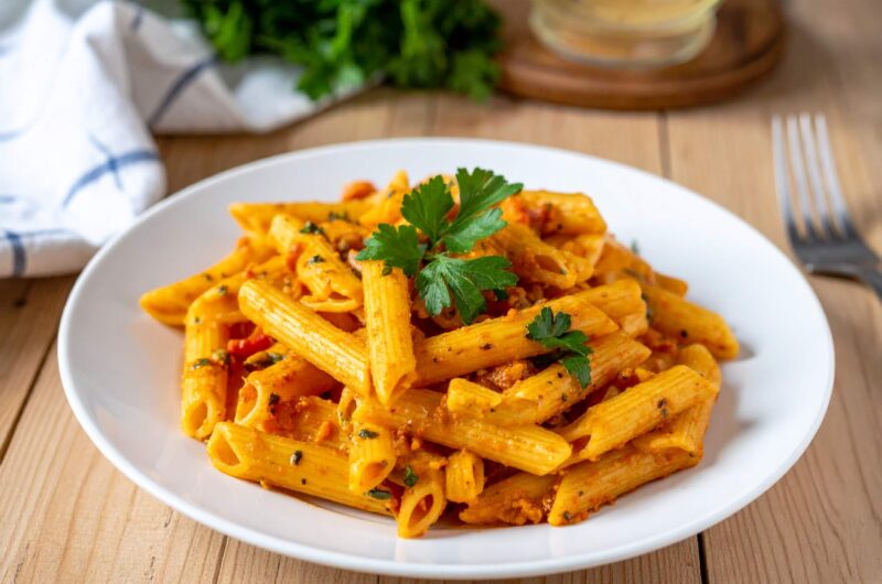 Makaron z sosem z pieczonych warzyw w Air Fryer