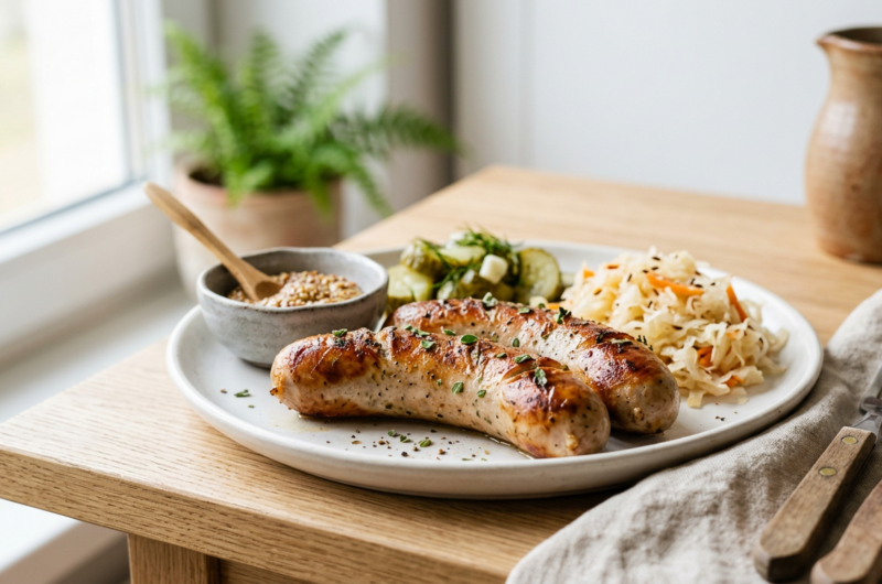 Białka kiełbasa z frytkownicy beztłuszczowej