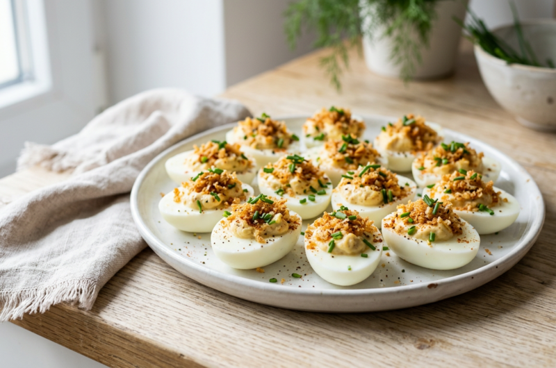 Jajka faszerowane z Air Fryera – chrupiące i kremowe